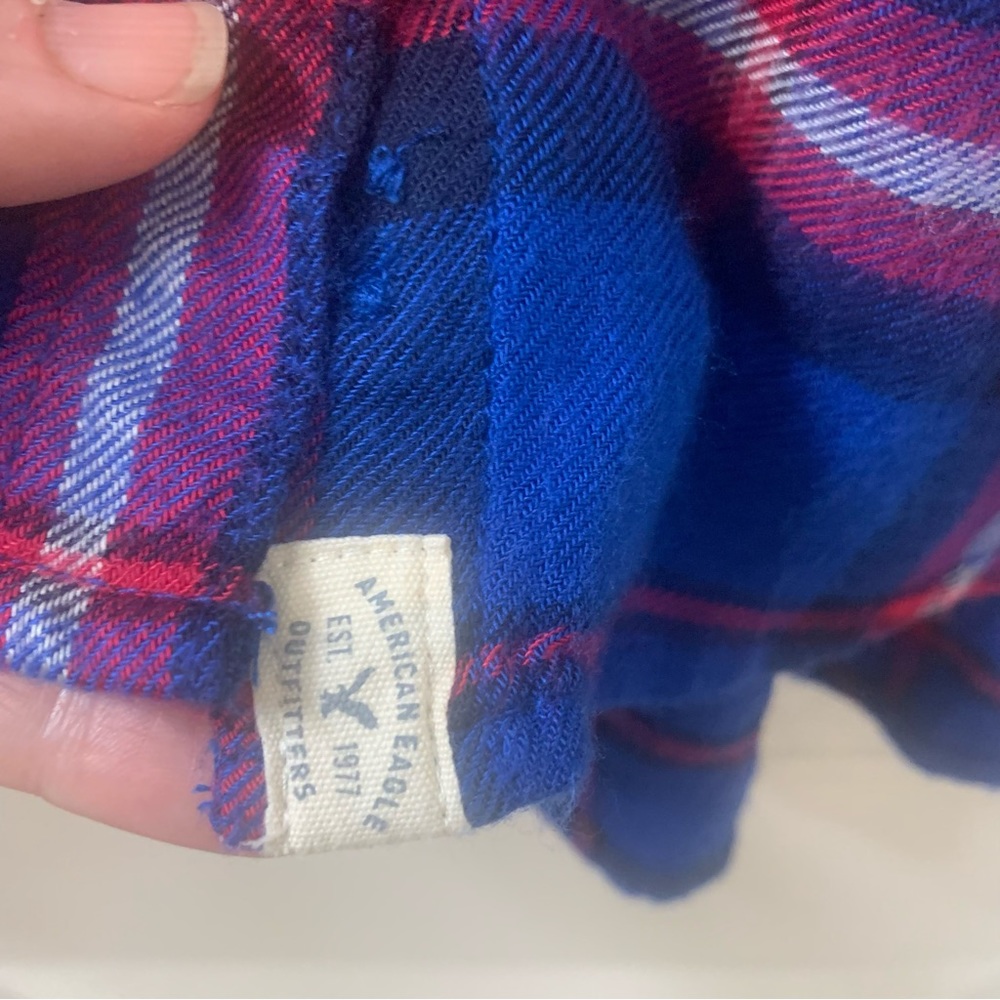 AEO Small Ahh-Mazingly Plaid Flannel Boyfriend Shirt - Picture 13 of 14